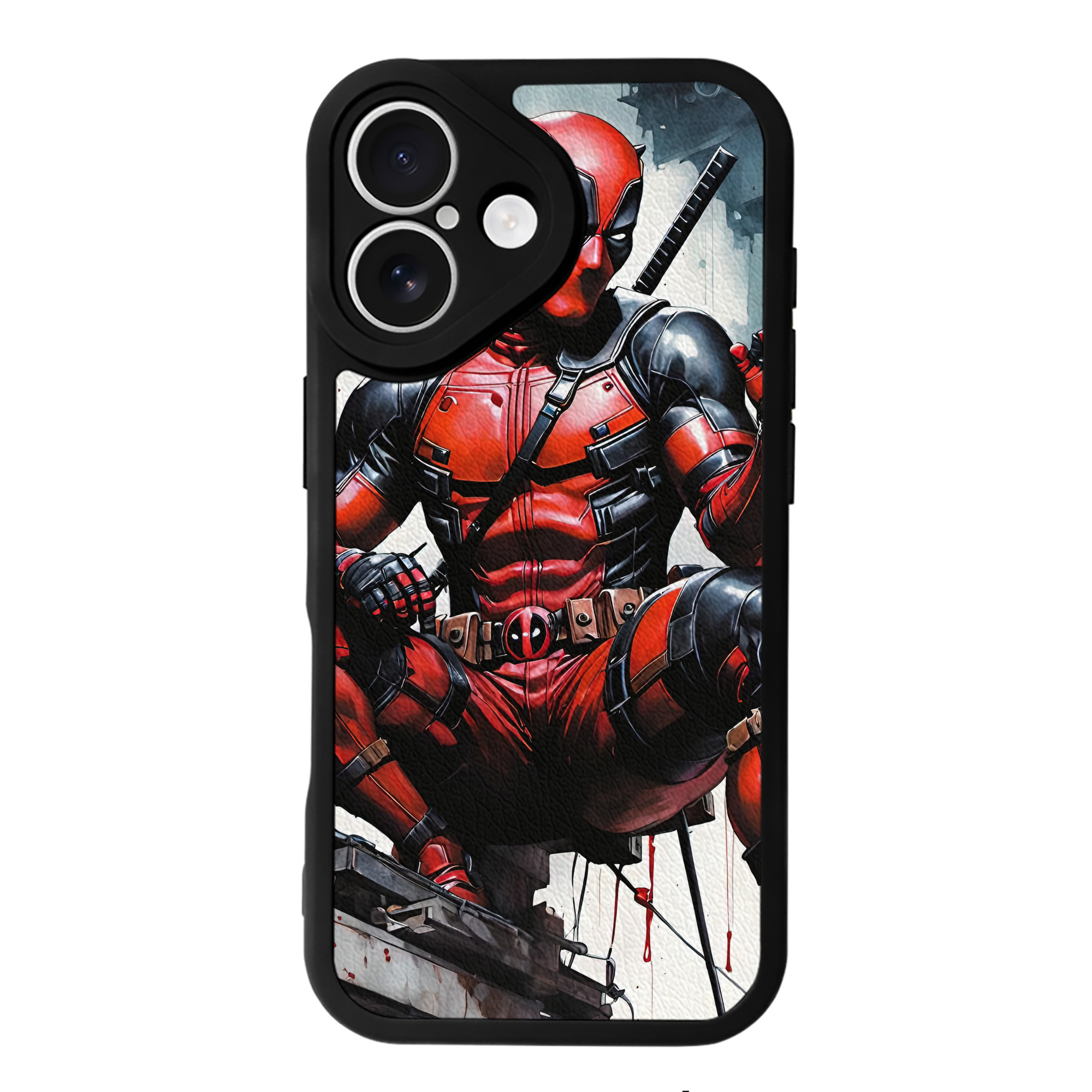 （画像用） Deadpool デッドプール 【iPhone 16シリーズ対応】シリコンスマホケース（レザー調） 材質：シリコン
